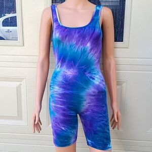 Daisy Purple & blue tye-dye yoga jumpsuit